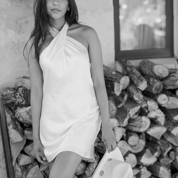 Revelry Athena Satin Mini Dress Size 6 - Picture 3 of 3